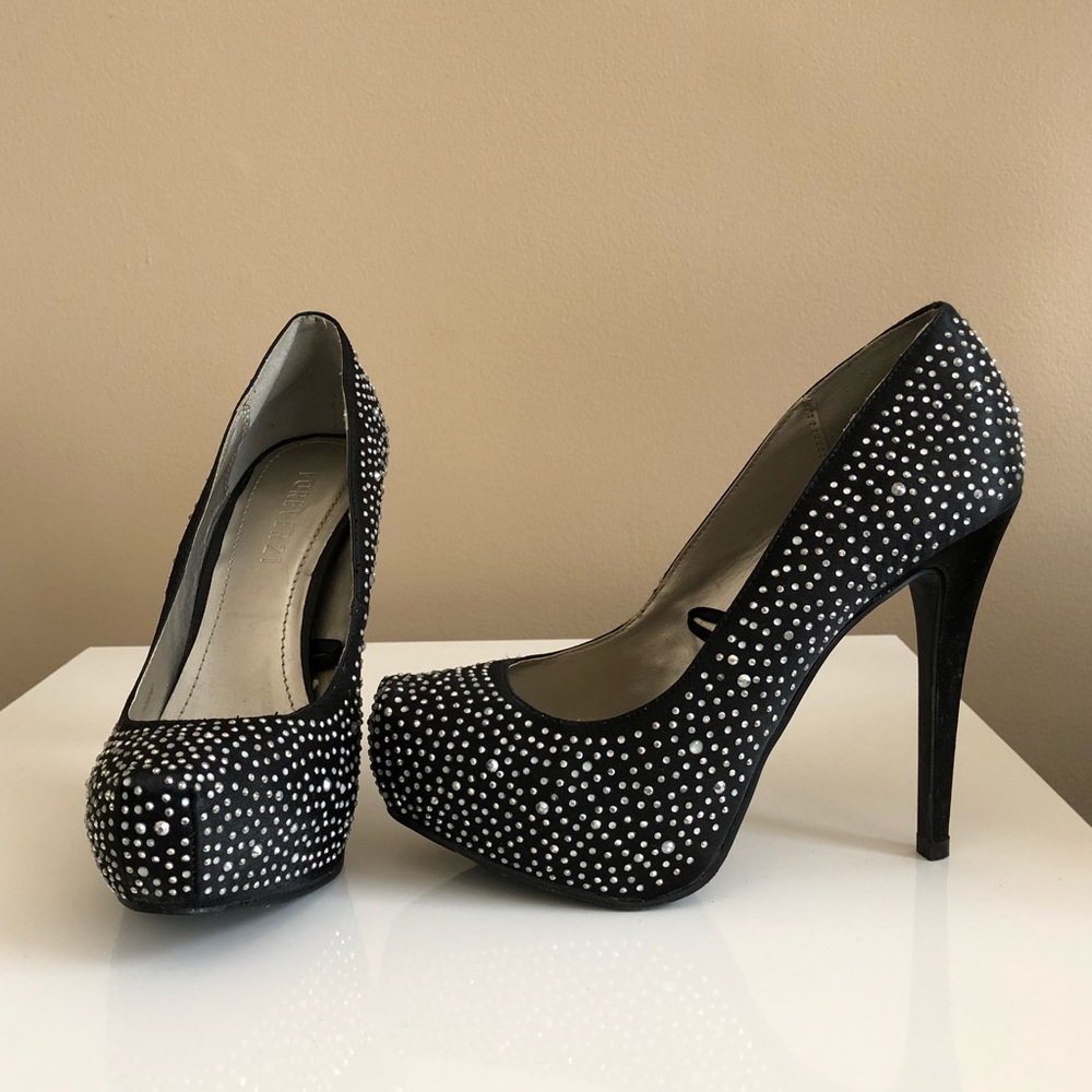 Forever 21 black sparkly heels!